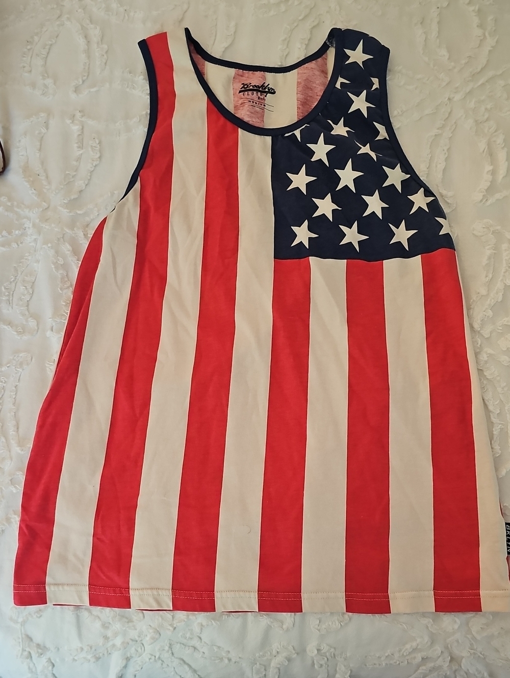 Brooklyn Cloth Men'sAmerican Flag Tank Top - Red, White, Blue
